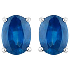 Blue Sapphire Earrings 1.88 Carats 14K White Gold