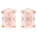 Morganite Stud Earrings 0.78 Carats Gold Plated Silver