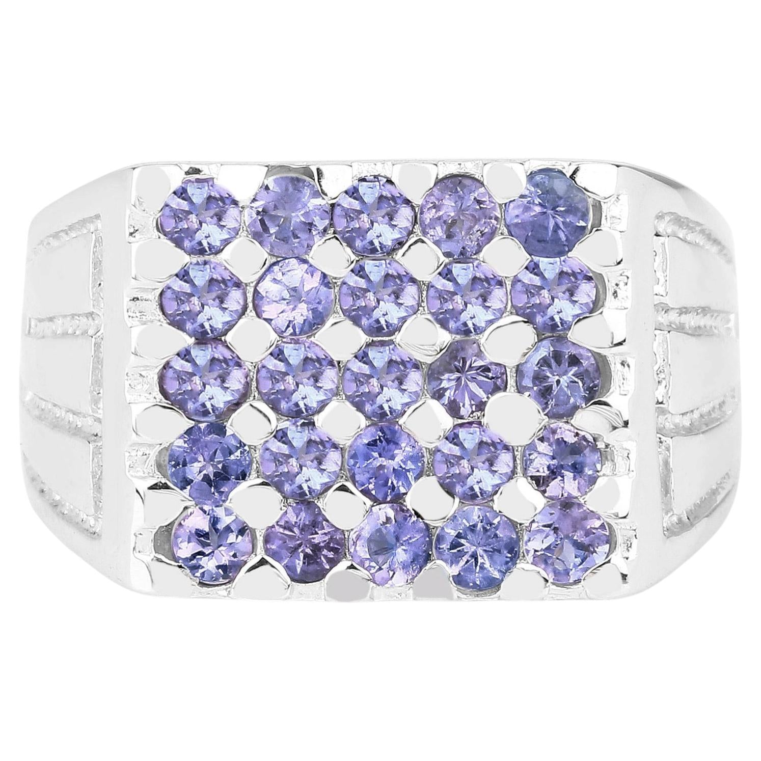 Tanzanite Ring 1.74 Carats Sterling Silver