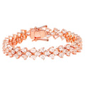 Morganite Tennis Bracelet 10.7 Carats Gold Plated Silver