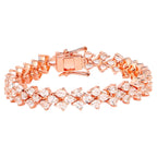 Morganite Tennis Bracelet 10.7 Carats Gold Plated Silver