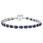 Blue Sapphire Bracelet With White Topaz 8.38 Carats Sterling Silver