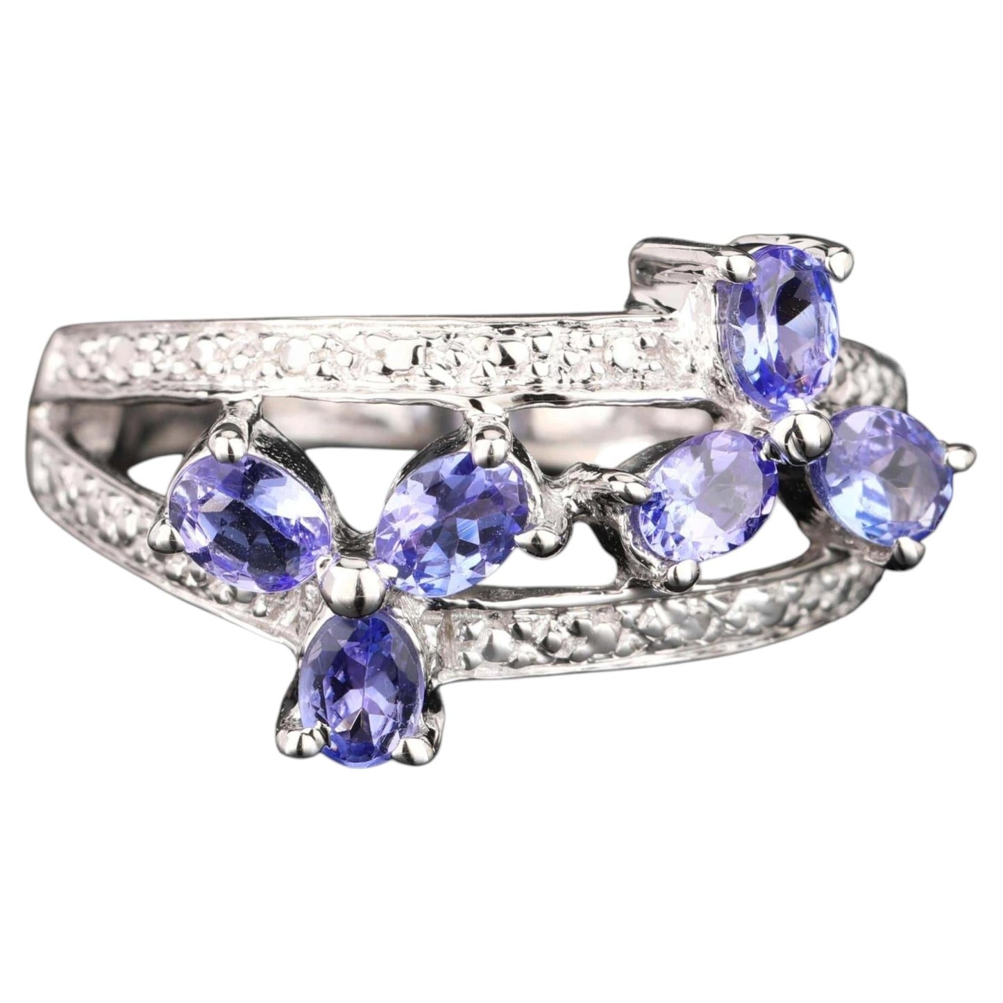 Natural Tanzanite Ring 1.02 Carats Sterling Silver
