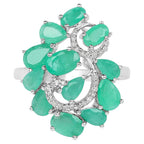 Emerald Ring With Diamonds 3.46 Carats Sterling Silver