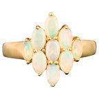 Natural Ethiopian Opal Ring 1.16 Carats Gold Plated Silver