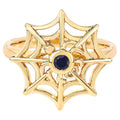 Blue Sapphire Ring 0.12 Carats Gold Plated Silver