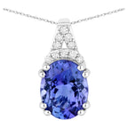 Tanzanite Pendant With Diamonds 2.08 Carats 14K White Gold