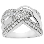 Diamond Ring 0.54 Carats Sterling Silver