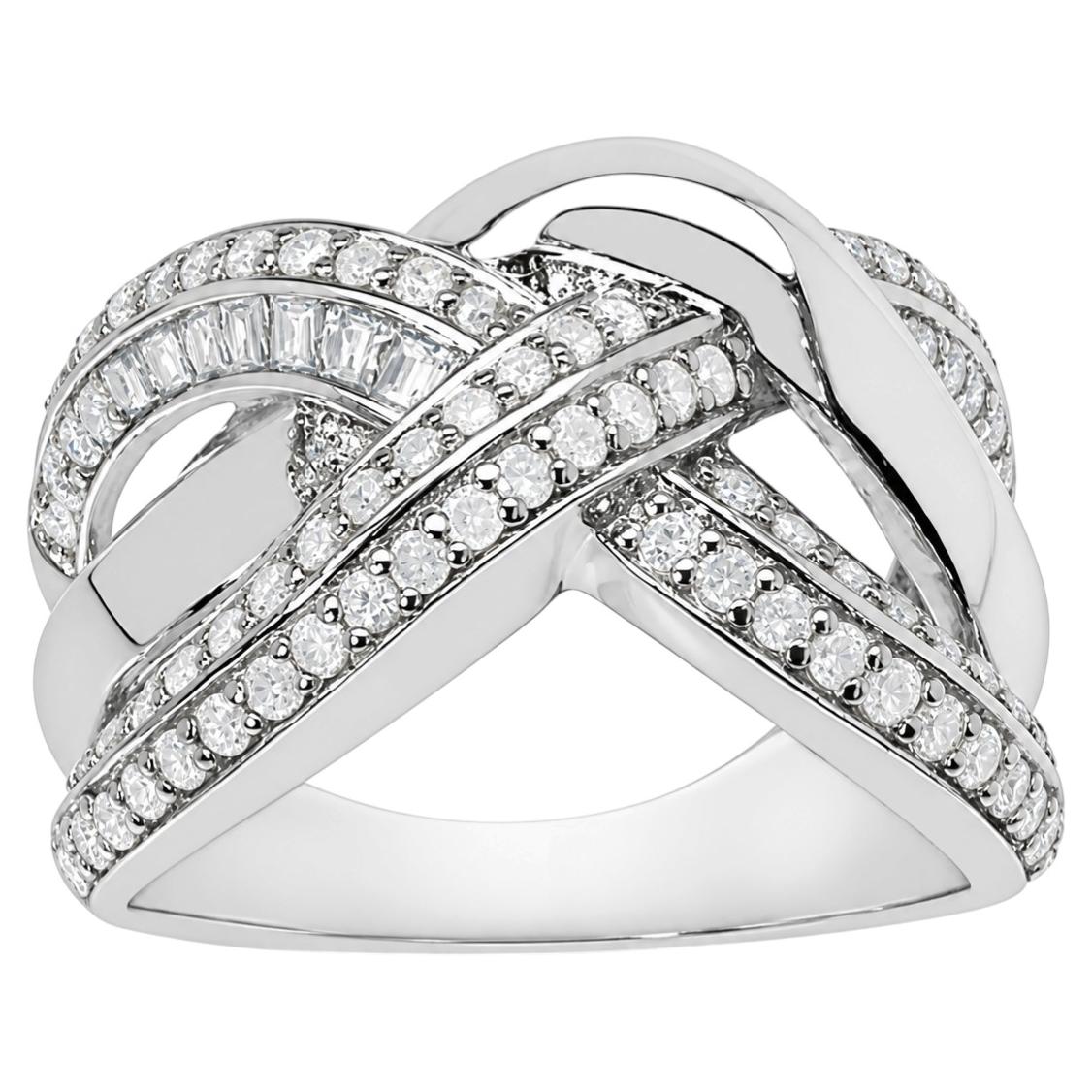 Diamond Ring 0.54 Carats Sterling Silver