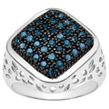 Blue Diamond Ring 0.52 Carats Sterling Silver