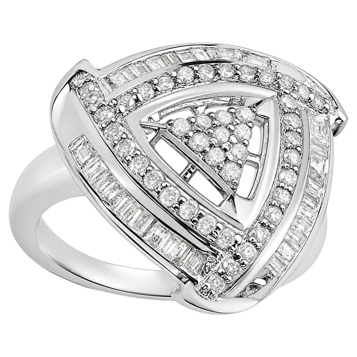 Diamond Ring 1.18 Carats Sterling Silver