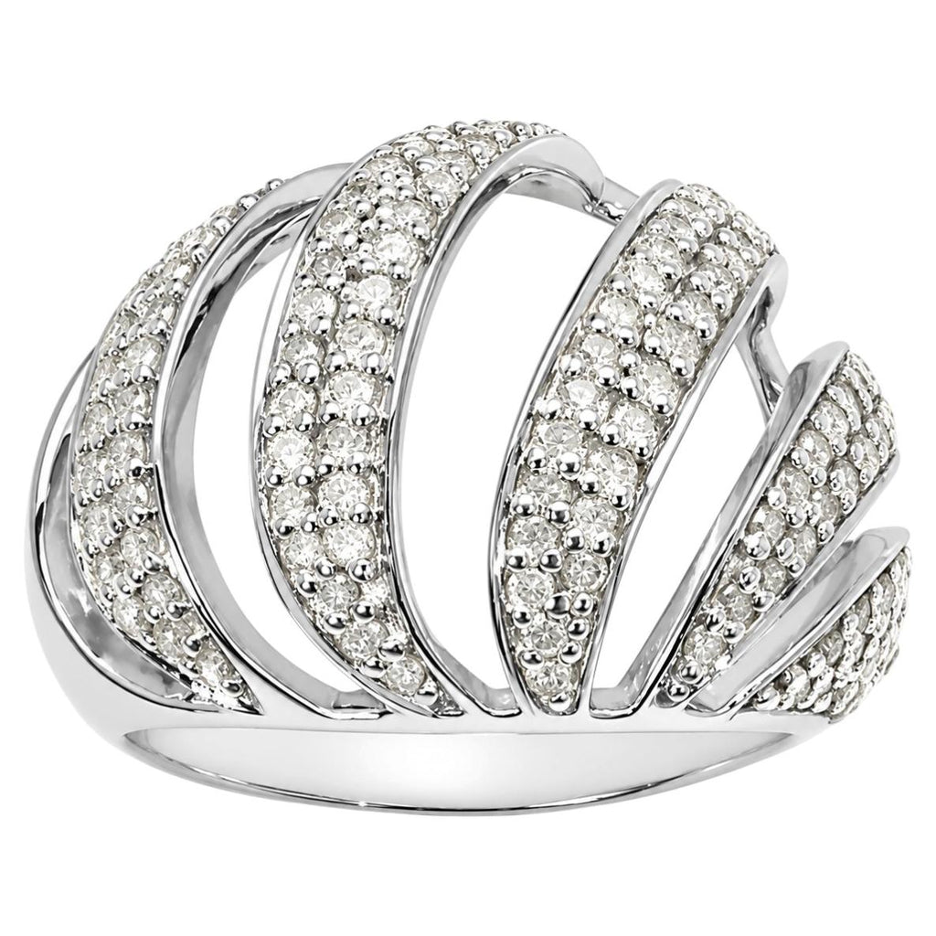 Diamond Ring 0.96 Carats Sterling Silver