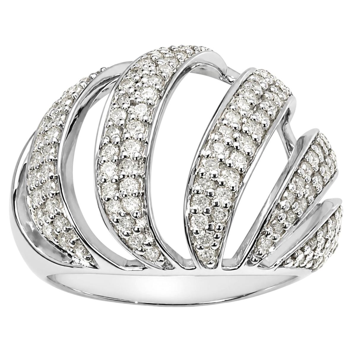 Diamond Ring 0.96 Carats Sterling Silver