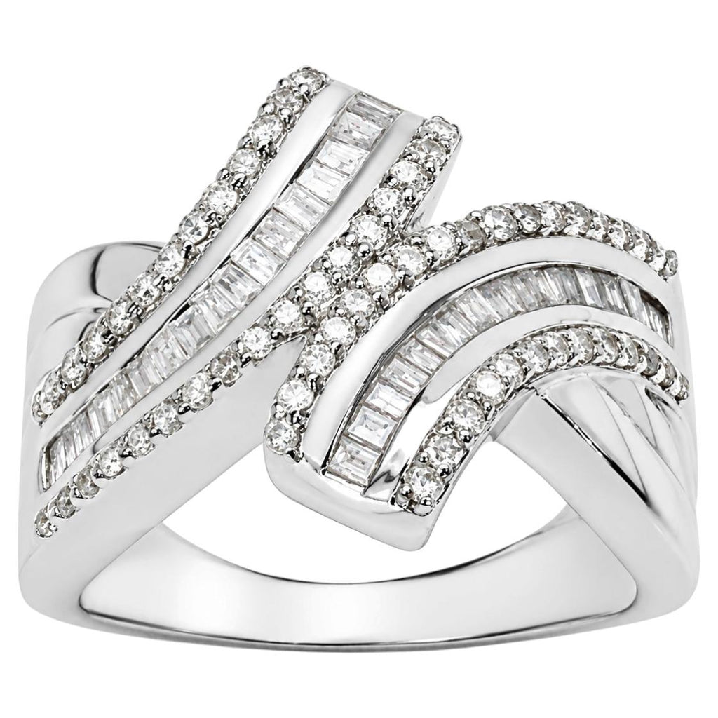 Diamond Ring 0.56 Carats Sterling Silver