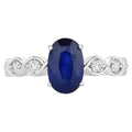 Blue Sapphire Ring With Diamonds 2.54 Carats 18K White Gold