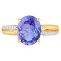 Tanzanite Ring With Diamonds 2.76 Carats 14K Yellow Gold