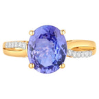 Tanzanite Ring With Diamonds 2.76 Carats 14K Yellow Gold
