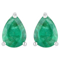 Zambian Emerald Stud Earrings 0.68 Carats 10K White Gold