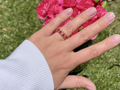 Ruby and Fancy Yellow Diamond Eternity Band Ring 11:11