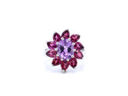 Amethyst Ring With Rhodolite Garnet 5.62 Carats Sterling Silver