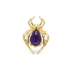 Amethyst Spider Ring 2.98 Carats Gold Plated Silver