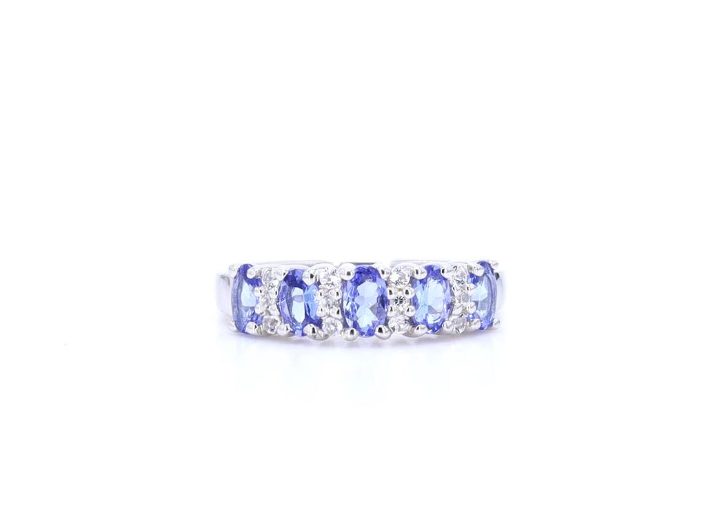 Tanzanite Ring With White Topaz 1.46 Carats Sterling Silver