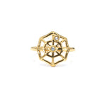 Blue Topaz Spider Web Ring 0.04 Carats Gold Plated Silver
