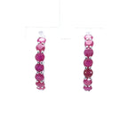 Natural Ruby Hoop Earrings 2.78 Carats Sterling Silver