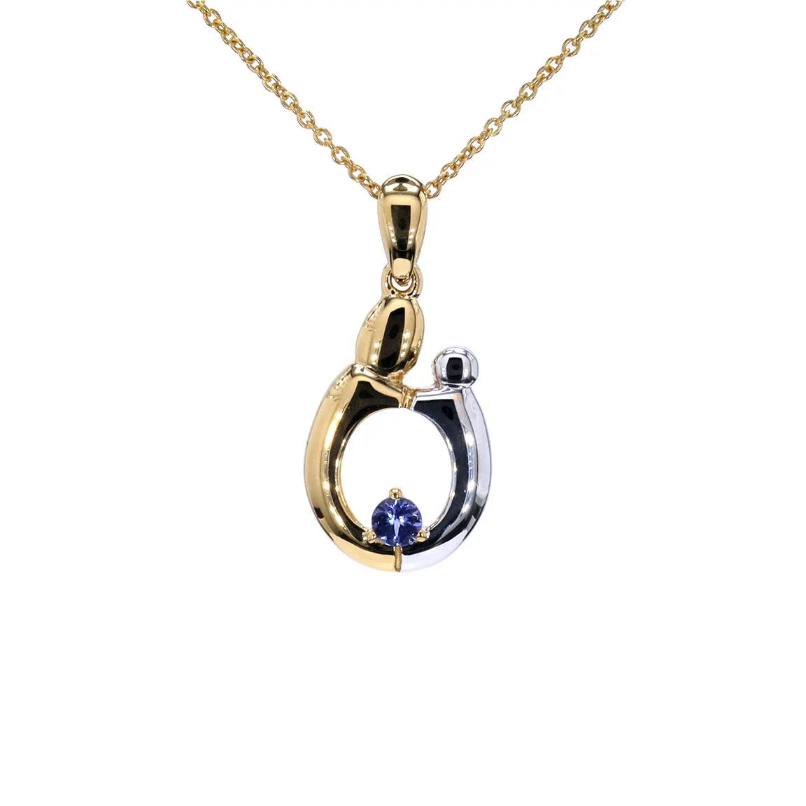 Tanzanite Mom Pendant 0.18 Carats Gold Plated Silver