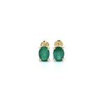 Zambian Emerald Earrings 1.42 Carats 10K Yellow Gold