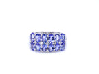 Tanzanite Ring With White Topaz 3.12 Carats Sterling Silver