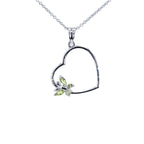 Peridot Heart Pendant 0.18 Carats Sterling Silver