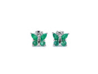 Emerald Butterfly Stud Earrings 0.84 Carats Sterling Silver