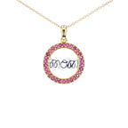 Ruby Mom Pendant 0.62 Carats Gold Plated Silver