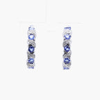 Tanzanite Hoop Earrings With White Topaz 1.04 Carats Sterling Silver
