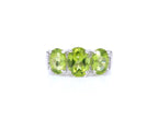 Peridot Ring With White Topaz 4.08 Carats Sterling Silver