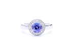 Tanzanite Ring With White Topaz 1.02 Carats Sterling Silver