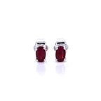 Ruby Stud Earrings 0.52 Carats 14K White Gold