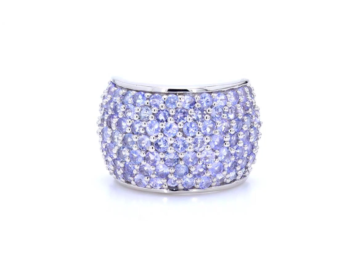 Tanzanite Ring 4.18 Carats Sterling Silver
