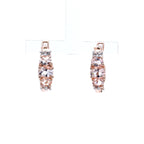 Morganite Earrings With White Topaz 1.26 Carats Gold Plated Silver