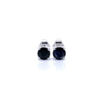 Blue Sapphire Stud Earrings 1.28 Carats 10K White Gold