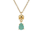 Emerald Skull Pendant 0.6 Carats Gold Plated Silver