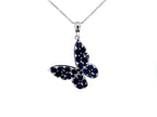 Blue Sapphire Butterfly Pendant 4.32 Carats Sterling Silver