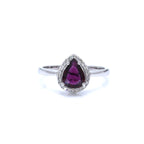 Ruby Ring With Diamonds 1.28 Carats 14K White Gold