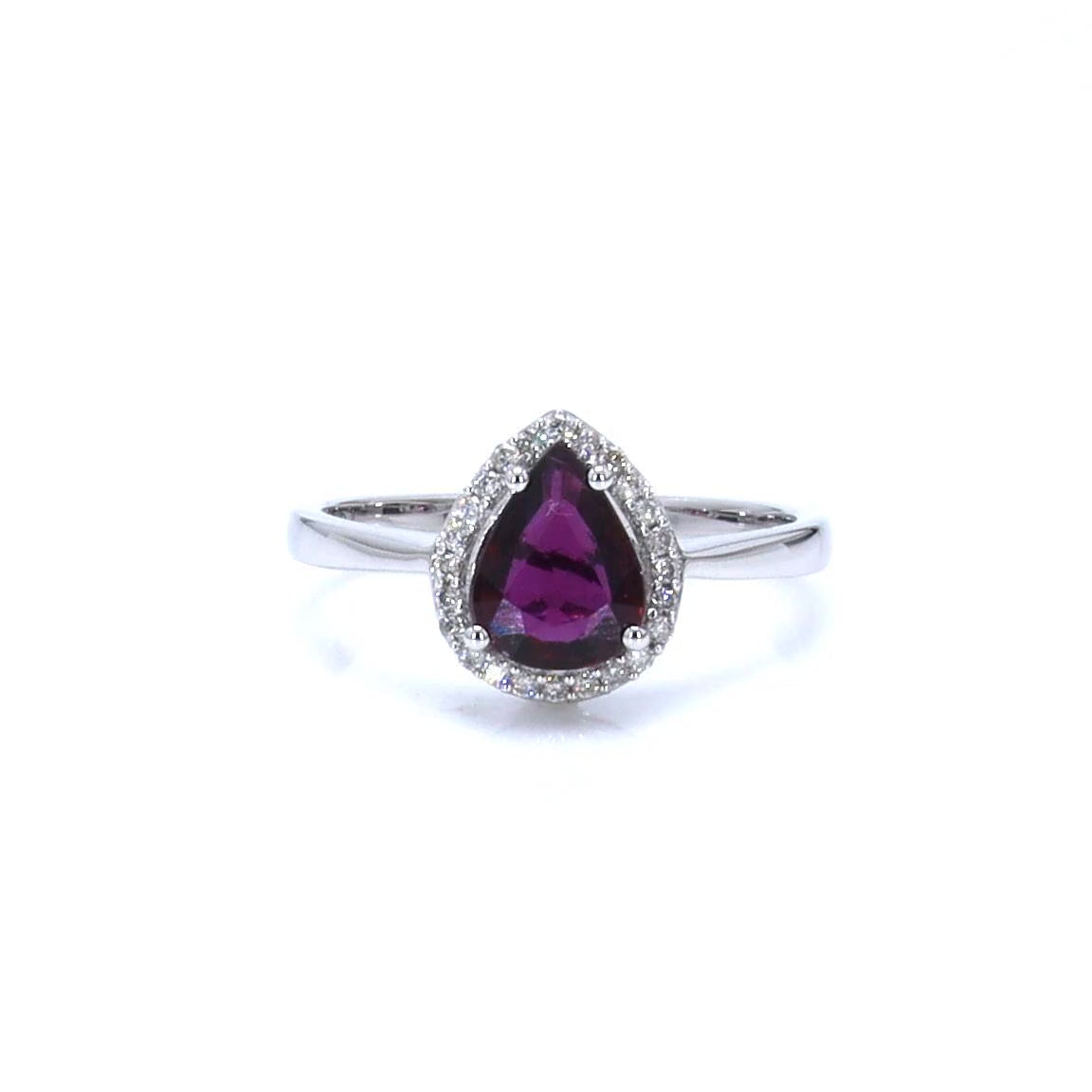 Ruby Ring With Diamonds 1.28 Carats 14K White Gold