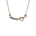 Blue Topaz Heart Necklace 0.28 Carats Gold Plated Silver