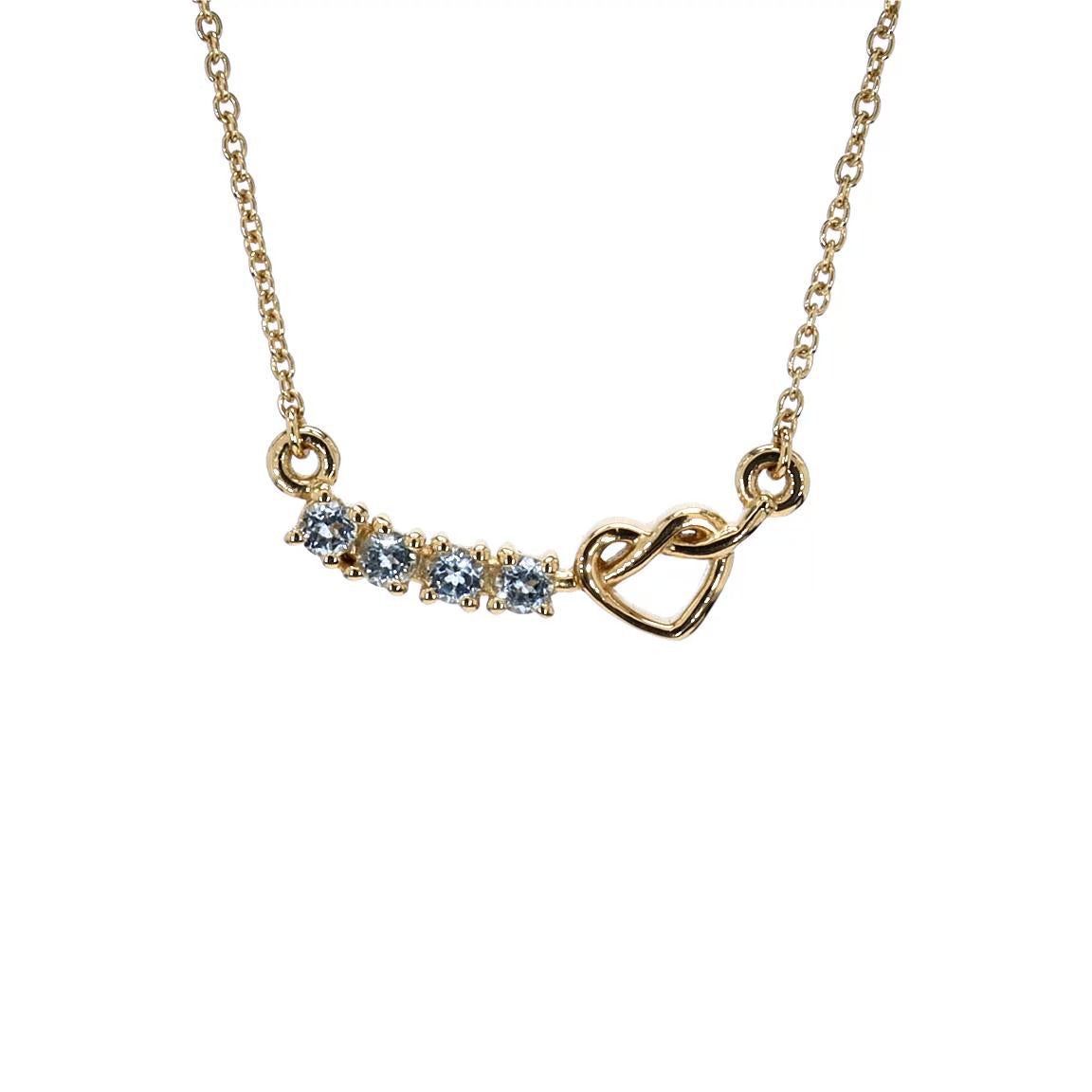 Blue Topaz Heart Necklace 0.28 Carats Gold Plated Silver