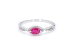 Ruby Ring With Diamonds 0.38 Carats 14K White Gold