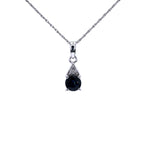 Blue Sapphire Pendant With Diamonds 0.86 Carats 10K White Gold
