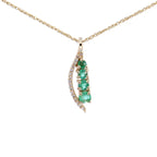 Zambian Emerald Pendant With Diamonds 0.26 Carats 14K Yellow Gold